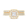 Thumbnail Image 3 of Now + Forever Lab-Grown Diamonds Princess-Cut Bridal Set 1-1/2 ct tw 14K Yellow Gold
