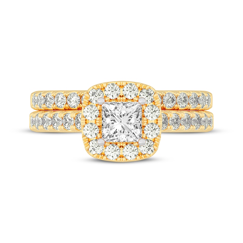 Lab-Created Diamonds by KAY Princess-Cut Bridal Set 1-1/2 ct tw 14K Yellow Gold