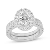 Lab-Created Diamonds by KAY Oval-Cut Halo Bridal Set 3 ct tw 14K White Gold