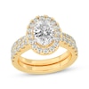 Thumbnail Image 1 of Now + Forever Lab-Grown Diamonds Oval-Cut Halo Bridal Set 3 ct tw 14K Yellow Gold