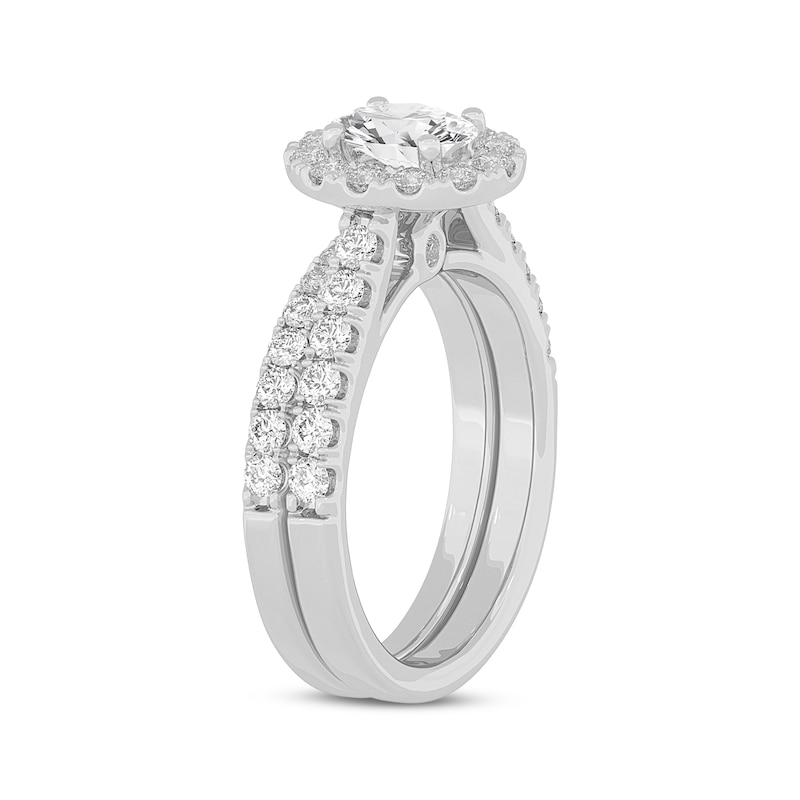 Main Image 2 of Now + Forever Lab-Grown Diamonds Oval-Cut Halo Bridal Set 1-1/2 ct tw 14K White Gold