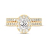 Thumbnail Image 3 of Now + Forever Lab-Grown Diamonds Oval-Cut Halo Bridal Set 1-1/2 ct tw 14K Yellow Gold