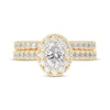 Thumbnail Image 2 of Lab-Created Diamonds by KAY Oval-Cut Halo Bridal Set 1-1/2 ct tw 14K Yellow Gold