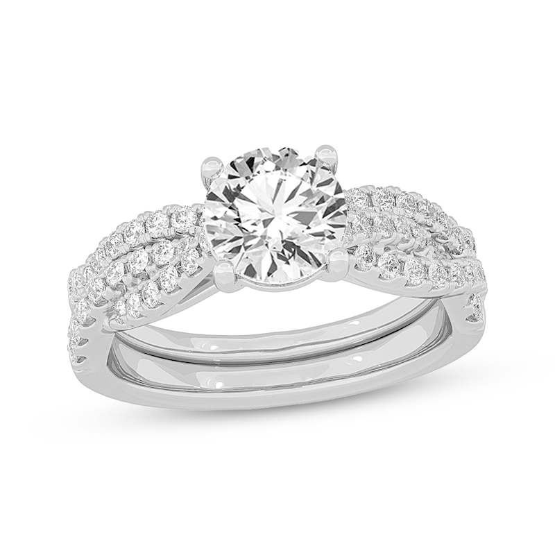 Lab-Created Diamonds by KAY Round-Cut Twist Bridal Set 2 ct tw 14K White Gold