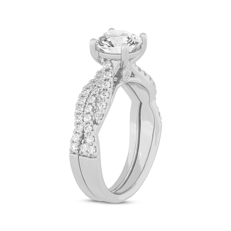 Main Image 2 of Now + Forever Lab-Grown Diamonds Round-Cut Twist Bridal Set 2 ct tw 14K White Gold