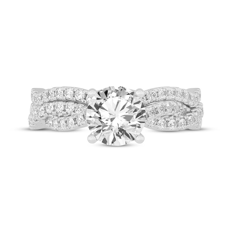 Main Image 3 of Now + Forever Lab-Grown Diamonds Round-Cut Twist Bridal Set 2 ct tw 14K White Gold
