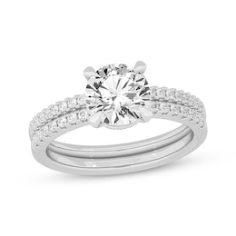 Now + Forever Lab-Grown Diamonds Round-Cut Bridal Set 2-3/8 ct tw 14K White Gold