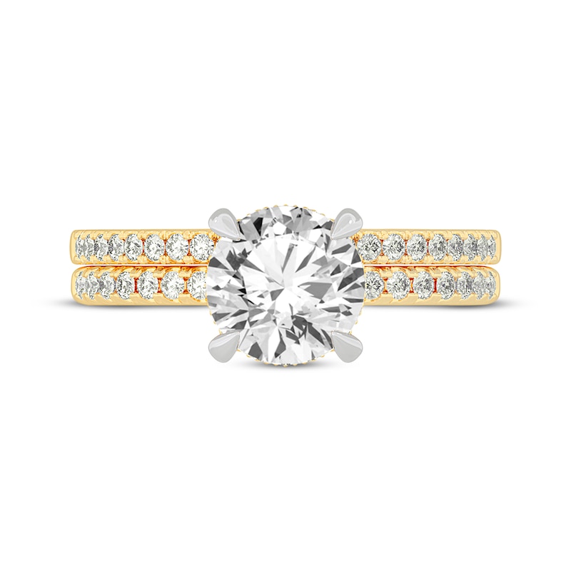 Main Image 3 of Now + Forever Lab-Grown Diamonds Round-Cut Bridal Set 2-3/8 ct tw 14K Yellow Gold