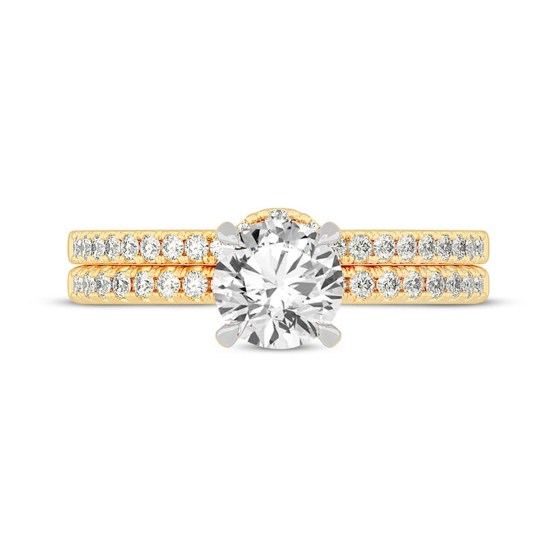 Main Image 3 of Now + Forever Lab-Grown Diamonds Round-Cut Bridal Set 1-3/8 ct tw 14K Yellow Gold