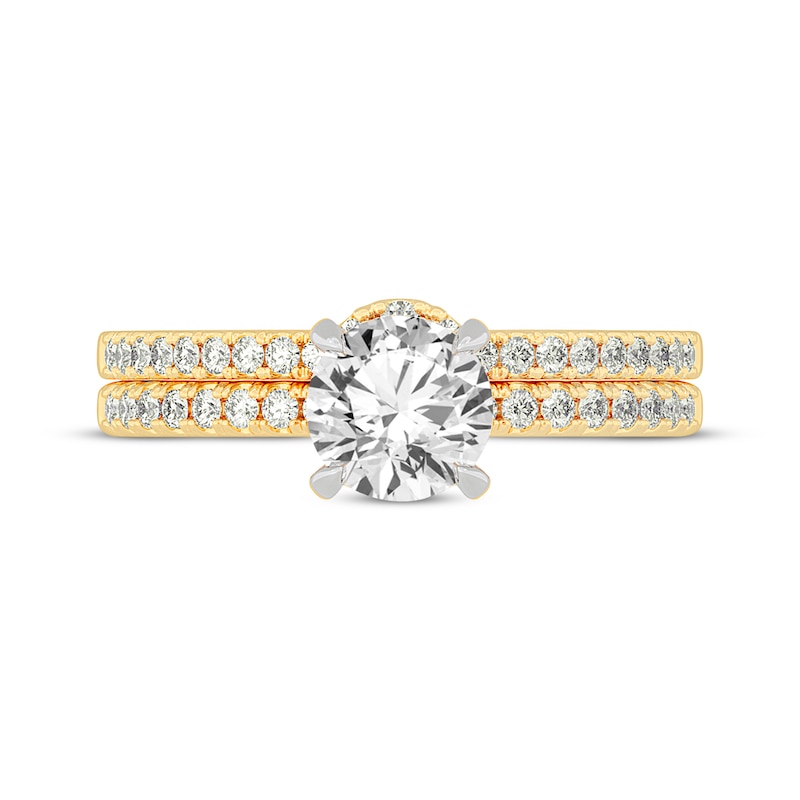 Lab-Created Diamonds by KAY Round-Cut Bridal Set 1-3/8 ct tw 14K Yellow Gold