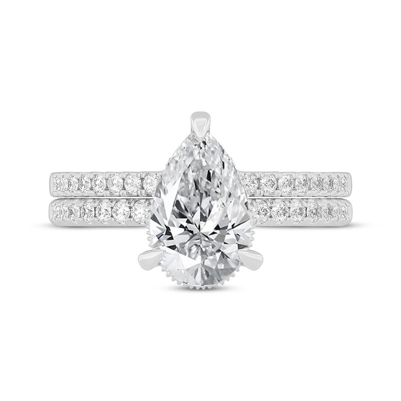 Main Image 3 of Now + Forever Lab-Grown Diamonds Pear-Shaped Bridal Set 2-3/8 ct tw 14K White Gold