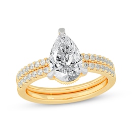 Now + Forever Lab-Grown Diamonds Pear-Shaped Bridal Set 2-3/8 ct tw 14K Yellow Gold