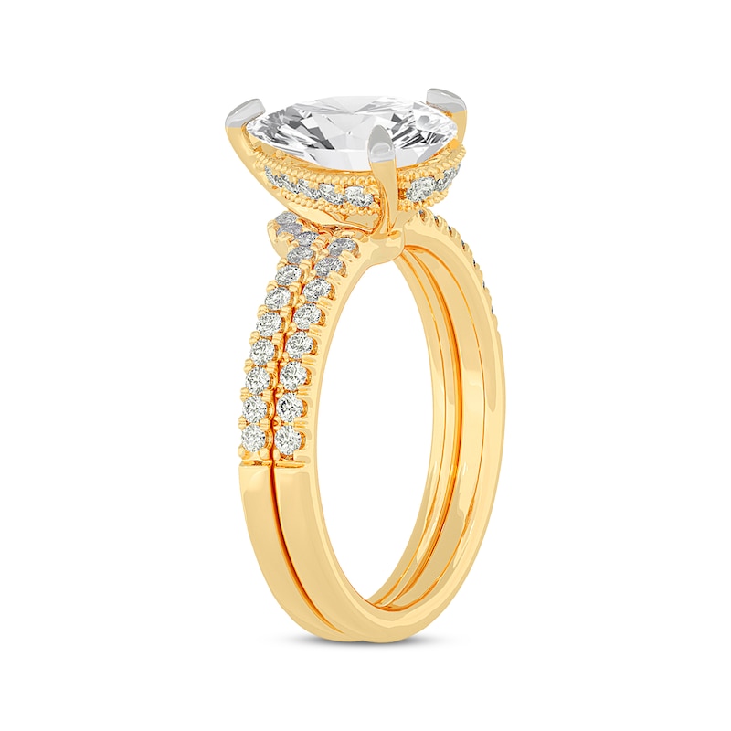Main Image 2 of Now + Forever Lab-Grown Diamonds Pear-Shaped Bridal Set 2-3/8 ct tw 14K Yellow Gold