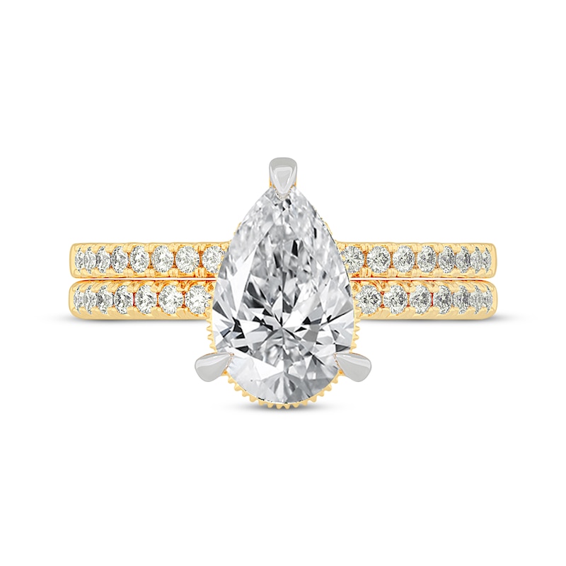 Lab-Created Diamonds by KAY Pear-Shaped Bridal Set 2-3/8 ct tw 14K Yellow Gold