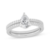 Thumbnail Image 1 of Now + Forever Lab-Grown Diamonds Pear-Shaped Bridal Set 1-3/8 ct tw 14K White Gold