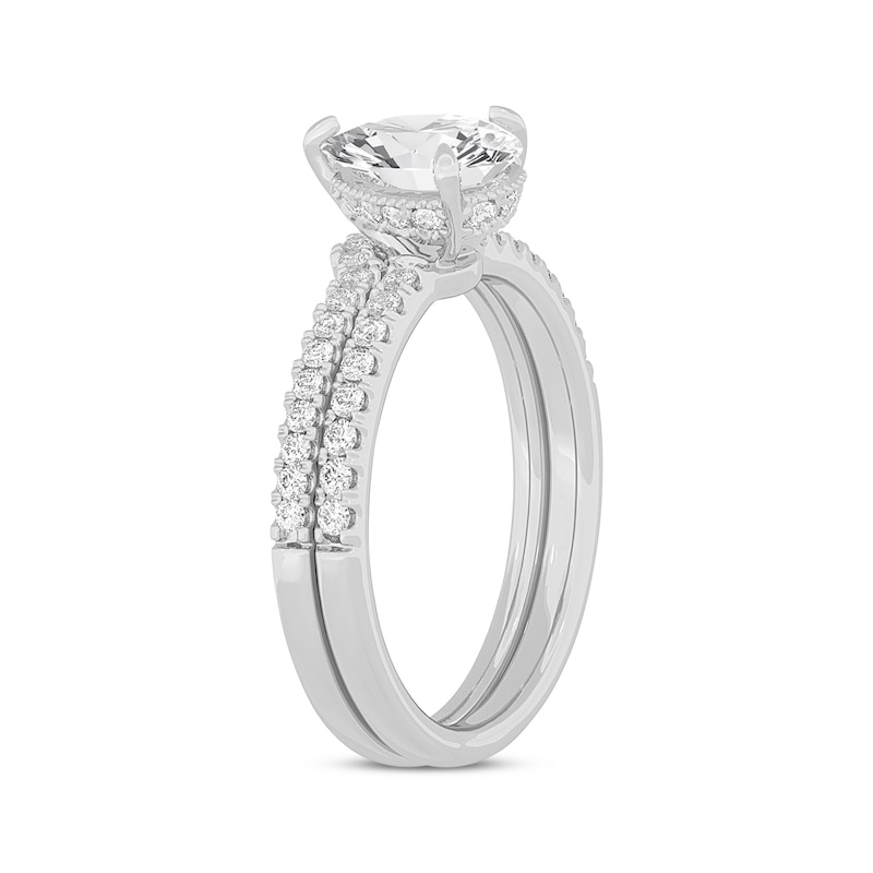 Main Image 2 of Now + Forever Lab-Grown Diamonds Pear-Shaped Bridal Set 1-3/8 ct tw 14K White Gold