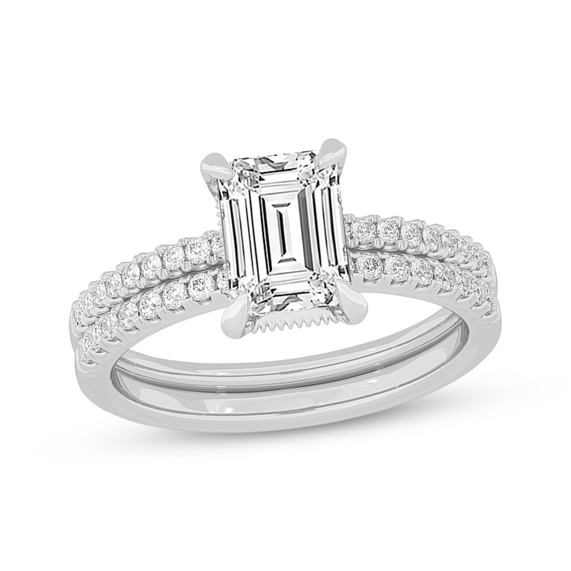 Main Image 1 of Now + Forever Lab-Grown Diamonds Emerald-Cut Bridal Set 2-3/8 ct tw 14K White Gold