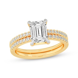 Now + Forever Lab-Grown Diamonds Emerald-Cut Bridal Set 2-3/8 ct tw 14K Yellow Gold
