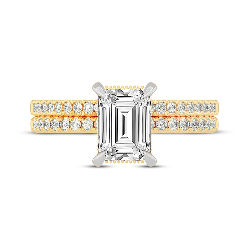 Main Image 3 of Now + Forever Lab-Grown Diamonds Emerald-Cut Bridal Set 2-3/8 ct tw 14K Yellow Gold