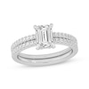 Thumbnail Image 1 of Now + Forever Lab-Grown Diamonds Emerald-Cut Bridal Set 1-3/8 ct tw 14K White Gold
