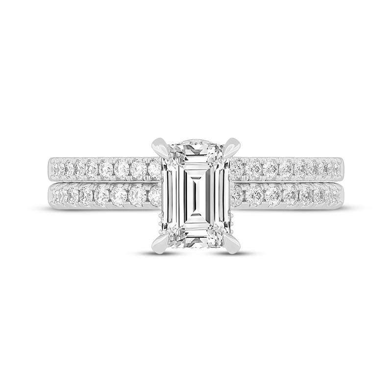 Main Image 3 of Now + Forever Lab-Grown Diamonds Emerald-Cut Bridal Set 1-3/8 ct tw 14K White Gold