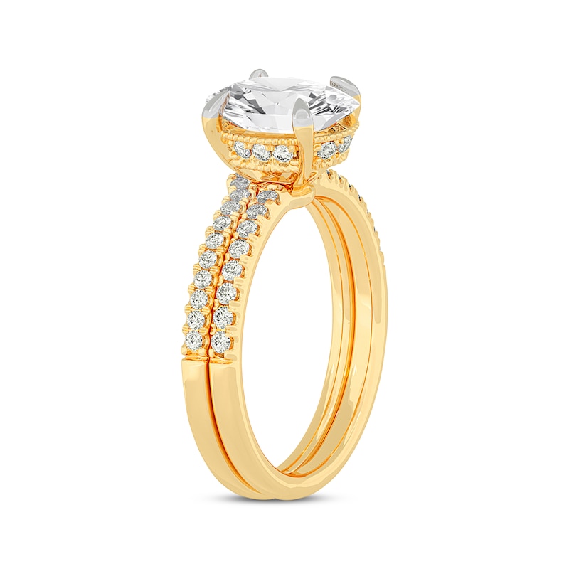 Main Image 2 of Now + Forever Lab-Grown Diamonds Oval-Cut Bridal Set 2-3/8 ct tw 14K Yellow Gold