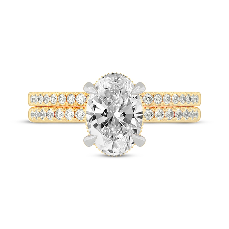Main Image 3 of Now + Forever Lab-Grown Diamonds Oval-Cut Bridal Set 2-3/8 ct tw 14K Yellow Gold