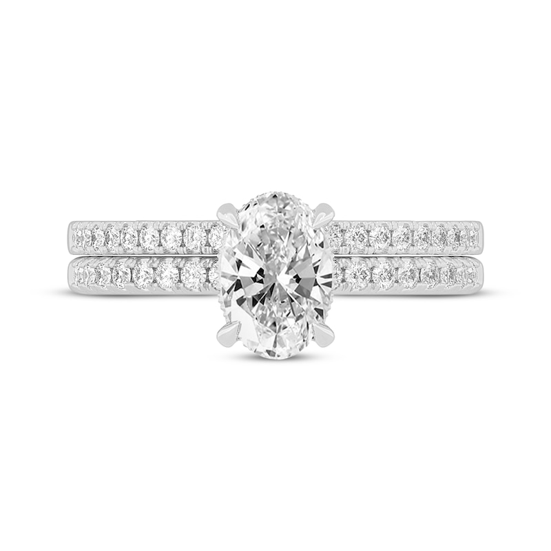 Main Image 3 of Now + Forever Lab-Grown Diamonds Oval-Cut Bridal Set 1-3/8 ct tw 14K White Gold