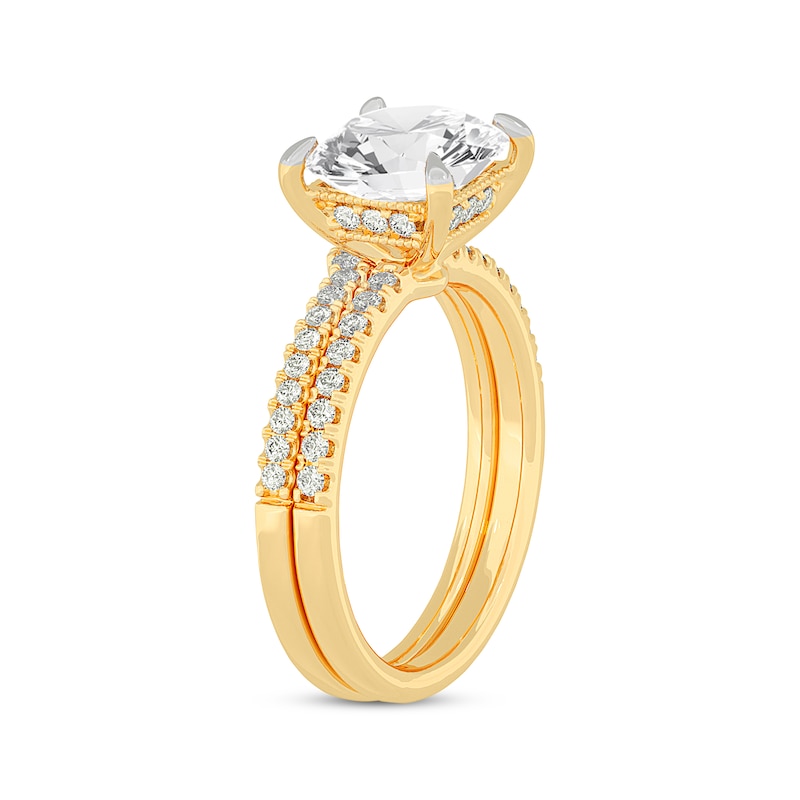 Main Image 2 of Now + Forever Lab-Grown Diamonds Princess-Cut Bridal Set 2-3/8 ct tw 14K Yellow Gold