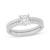 Thumbnail Image 1 of Now + Forever Lab-Grown Diamonds Princess-Cut Bridal Set 1-3/8 ct tw 14K White Gold