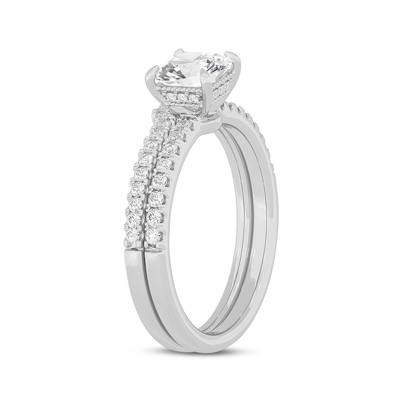 Main Image 2 of Now + Forever Lab-Grown Diamonds Princess-Cut Bridal Set 1-3/8 ct tw 14K White Gold