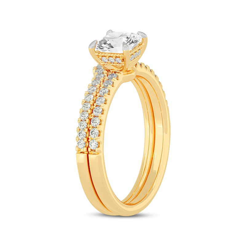 Lab-Created Diamonds by KAY Princess-Cut Bridal Set 1-3/8 ct tw 14K Yellow Gold