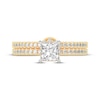 Thumbnail Image 2 of Lab-Created Diamonds by KAY Princess-Cut Bridal Set 1-3/8 ct tw 14K Yellow Gold