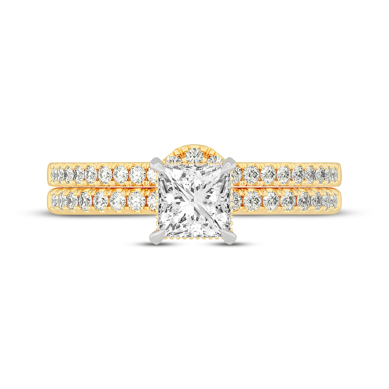 Lab-Created Diamonds by KAY Princess-Cut Bridal Set 1-3/8 ct tw 14K Yellow Gold