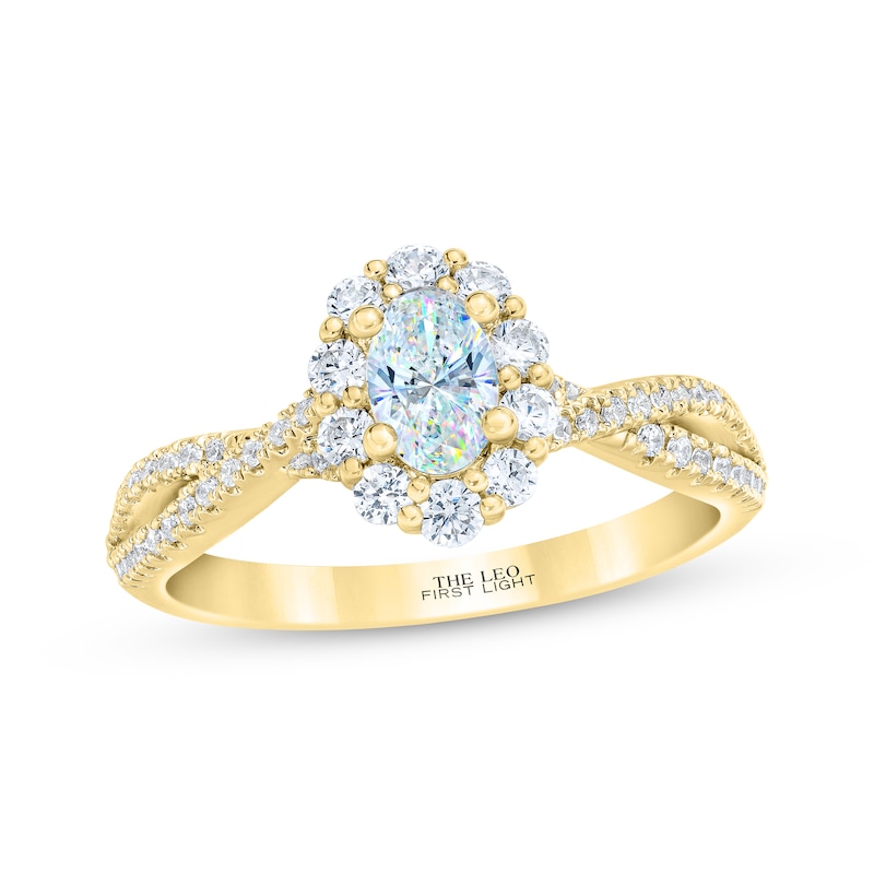 Main Image 1 of THE LEO First Light Diamond Oval-Cut Engagement Ring 1 ct tw 14K Yellow Gold
