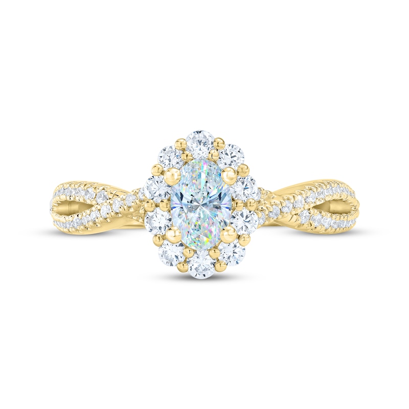 Main Image 3 of THE LEO First Light Diamond Oval-Cut Engagement Ring 1 ct tw 14K Yellow Gold