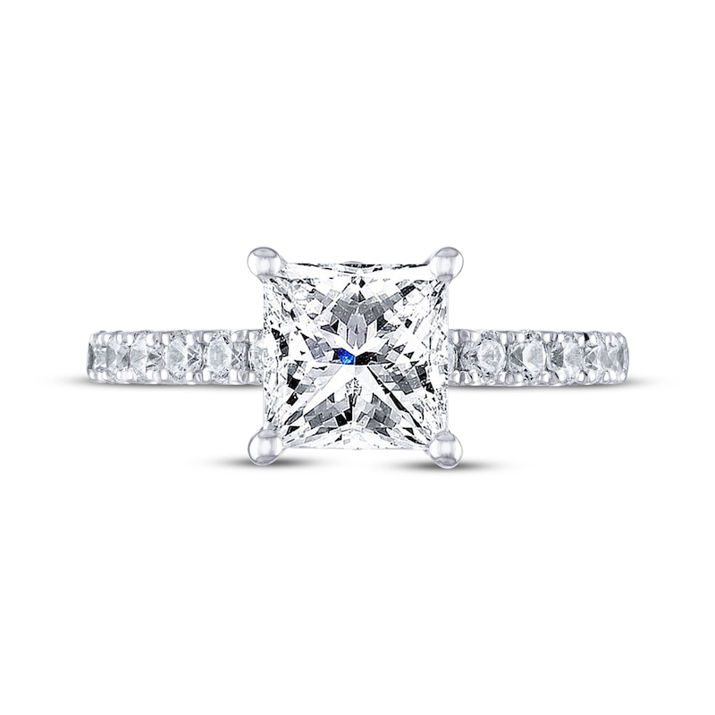 THE LEO Diamond Engagement Ring 2-3/8 ct tw Princess & Round 14K White Gold