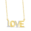 Thumbnail Image 2 of Diamond &quot;Love&quot; Necklace 1/15 ct tw 10K Yellow Gold 18&quot;