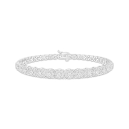 Multi-Diamond Graduated Link Bracelet 1-1/2 ct tw 10K White Gold 7"