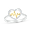 Thumbnail Image 1 of Diamond Heartbeat Fashion Ring 1/15 ct tw Sterling Silver & 10K Yellow Gold