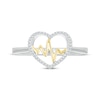 Thumbnail Image 4 of Diamond Heartbeat Fashion Ring 1/15 ct tw Sterling Silver & 10K Yellow Gold
