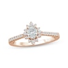 Thumbnail Image 1 of Now + Forever Oval-Cut Diamond Starburst Halo Engagement Ring 1/2 ct tw 14K Rose Gold