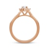 Thumbnail Image 3 of Now + Forever Oval-Cut Diamond Starburst Halo Engagement Ring 1/2 ct tw 14K Rose Gold