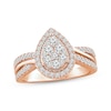 Thumbnail Image 1 of Now + Forever Multi-Diamond Center Teardrop Frame Engagement Ring 3/4 ct tw 14K Rose Gold