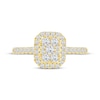 Thumbnail Image 3 of Now + Forever Multi-Diamond Cushion-Shaped Halo Engagement Ring 1/2 ct tw 10K Yellow Gold