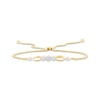 Thumbnail Image 1 of Multi-Diamond Flower Bolo Bracelet 1/4 ct tw 10K Yellow Gold