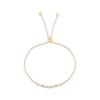 Thumbnail Image 2 of Multi-Diamond Flower Bolo Bracelet 1/4 ct tw 10K Yellow Gold