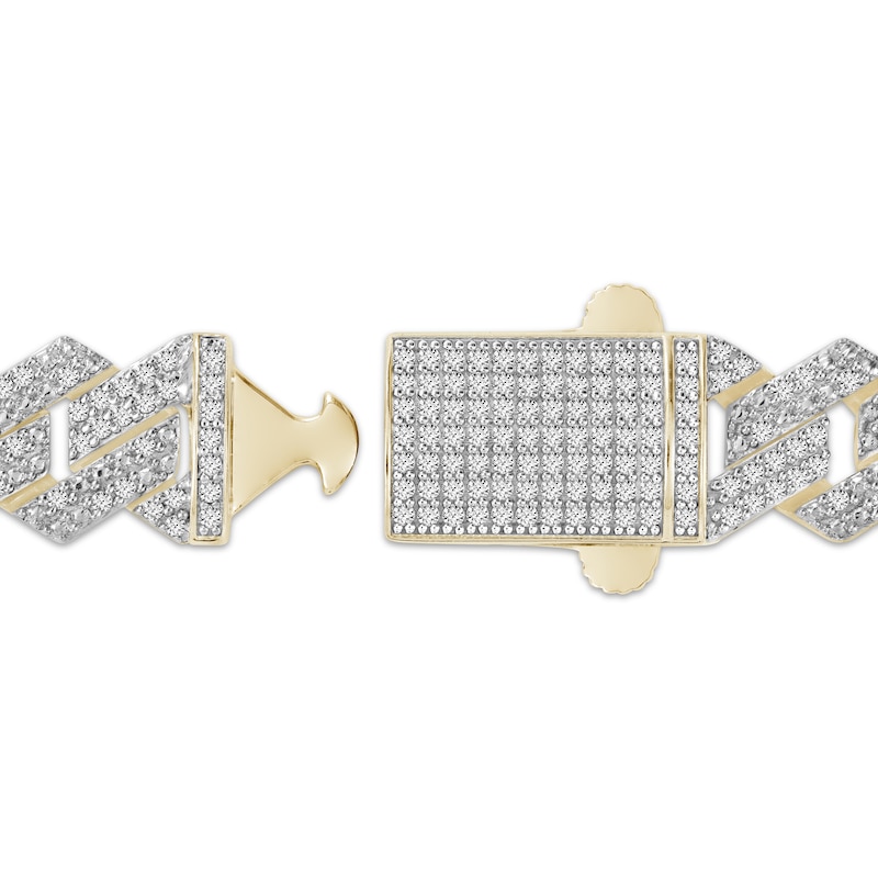 Diamond Angular Curb Chain Necklace 3-1/6 ct tw 10K Yellow Gold 20.5"