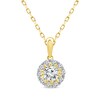 Thumbnail Image 1 of Lab-Grown Diamond Star Halo Necklace 1/2 ct tw 10K Yellow Gold 18&quot;