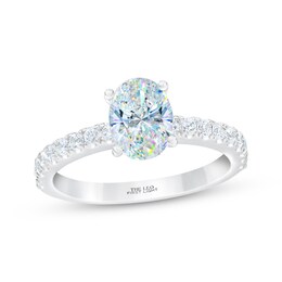 THE LEO First Light Diamond Oval-Cut Engagement Ring 1-1/4 ct tw 14K White Gold